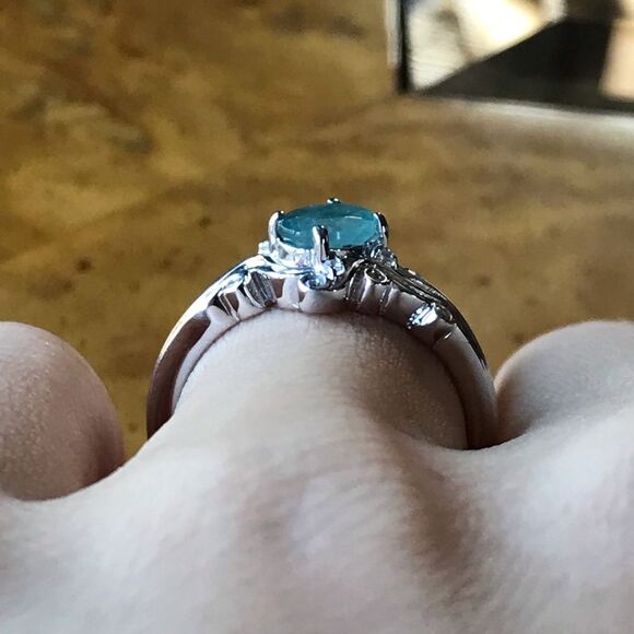 Natural Grandidierite Sterling Silver Artistic Ring Size 8 - Picture 2 of 7